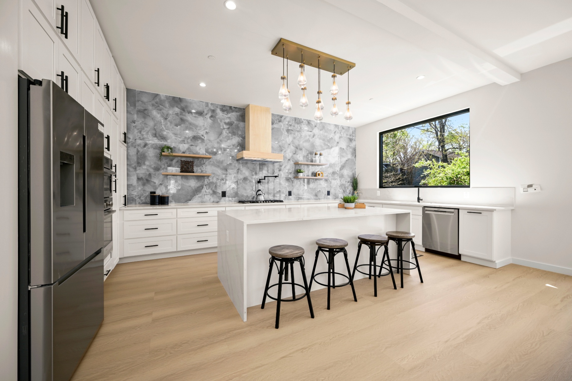 Chef's kitchen, wide view